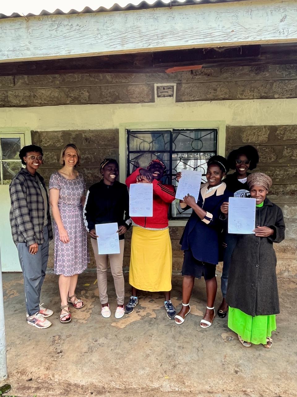 Karen Hackman meets ladies in rural Kenya